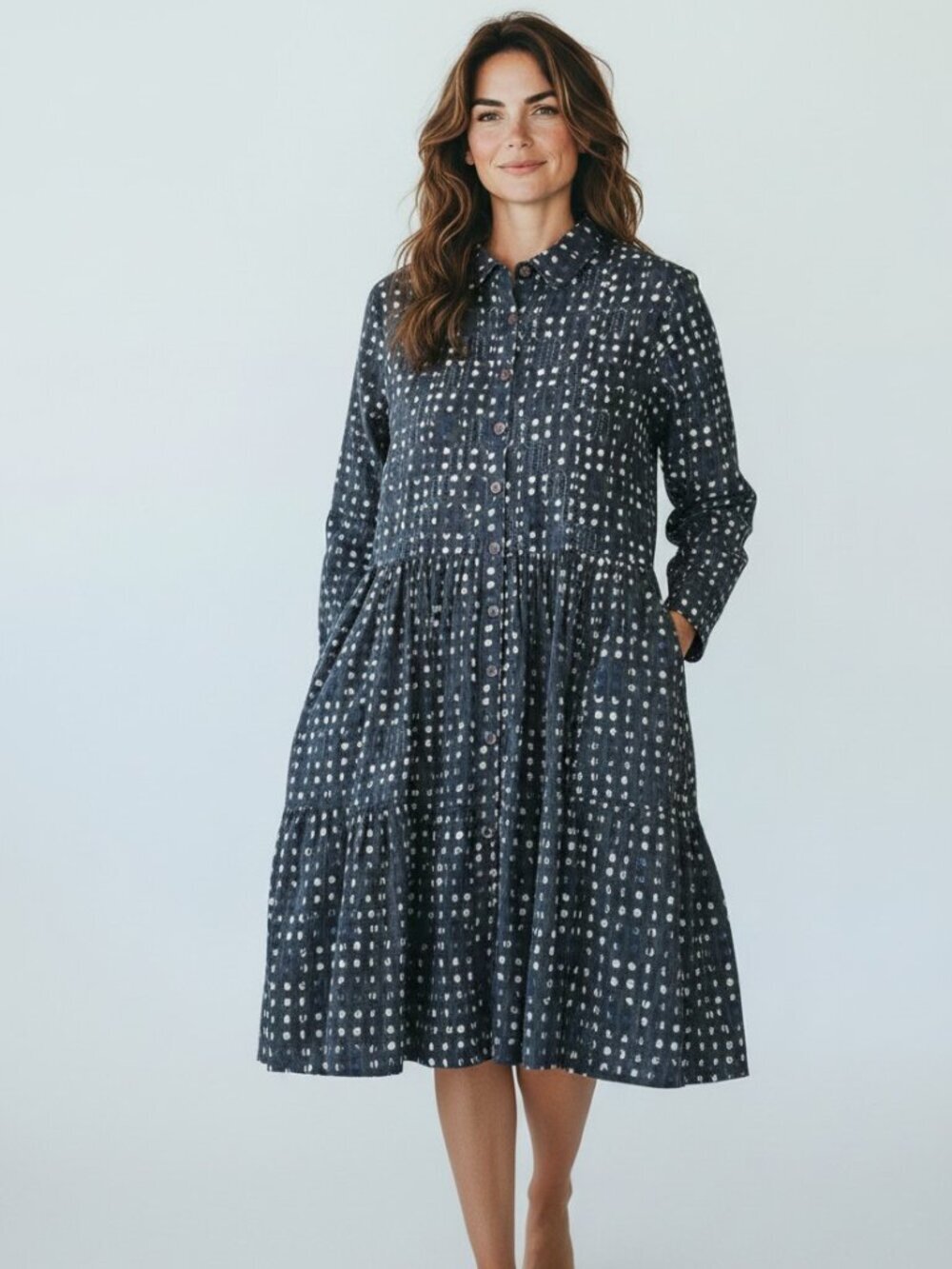 Marketplace of India dress M navy cotton